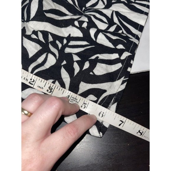 NWT Jason Wu Linen Blend Romper Plus Size 1X White Black Palm Leaves Sleeveless - Picture 6 of 6